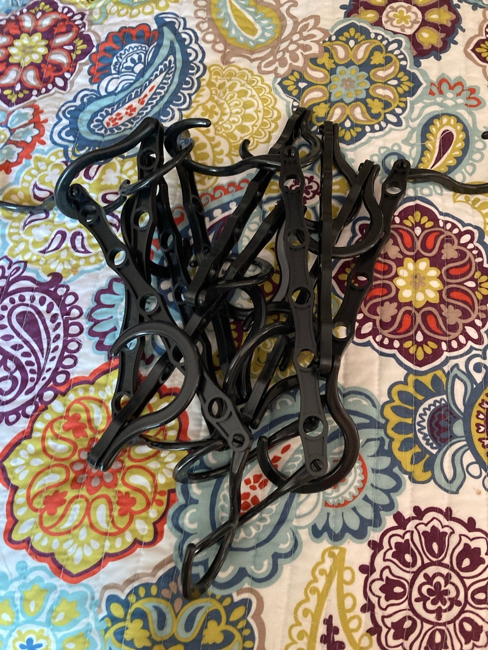 Black Multi-Clip Plastic Scarf & Accessory Hangers